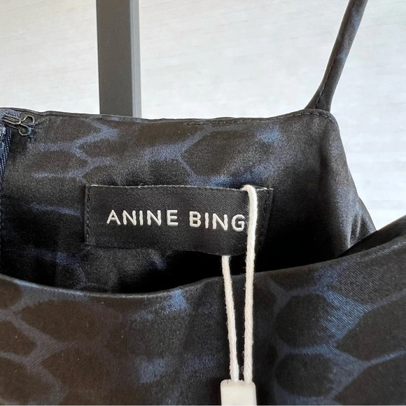 Anine Bing Valentine Silk Mini Slip Dress Black Navy XS NWT Party Contemporary - Picture 5 of 8